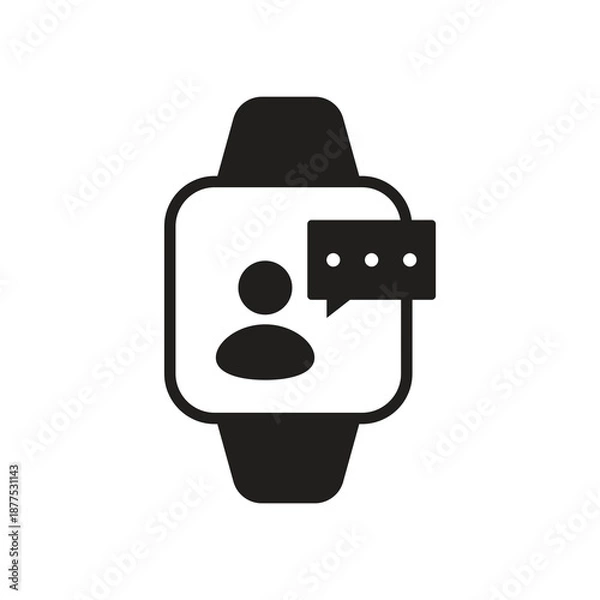 Obraz Smartwatch profile message solid icon