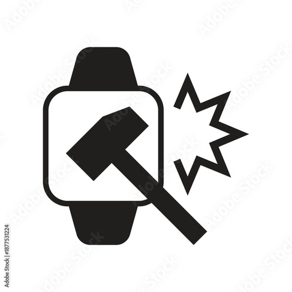 Obraz Smartwatch hammer test solid icon