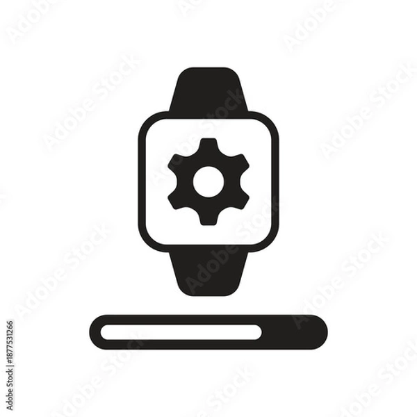 Obraz Smartwatch update bar solid icon