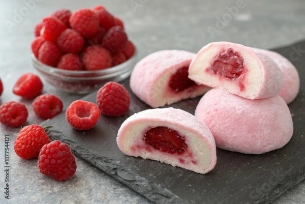 Fototapeta raspberry mochi