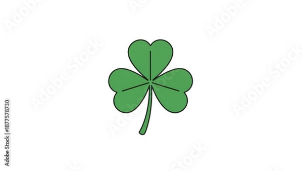 Obraz Green Four Leaf Clover Isolated on White Background