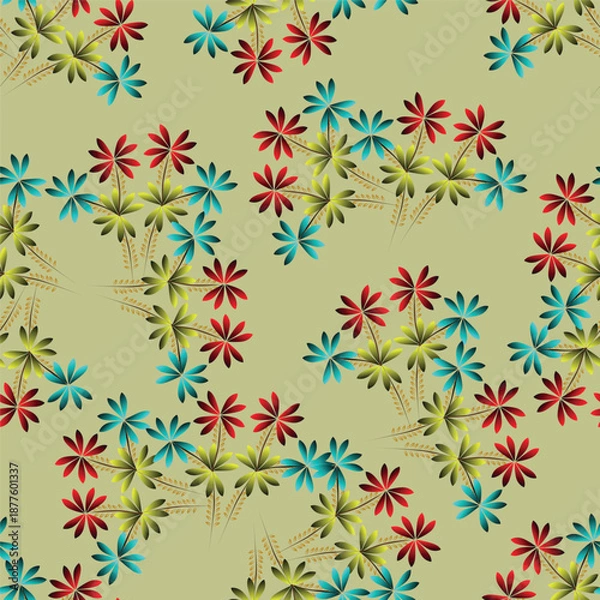 Fototapeta seamless floral pattern