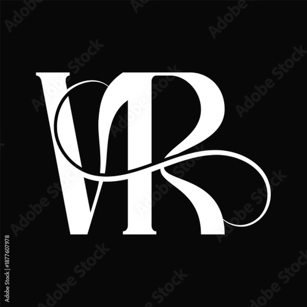 Obraz Initial letter VR logo design