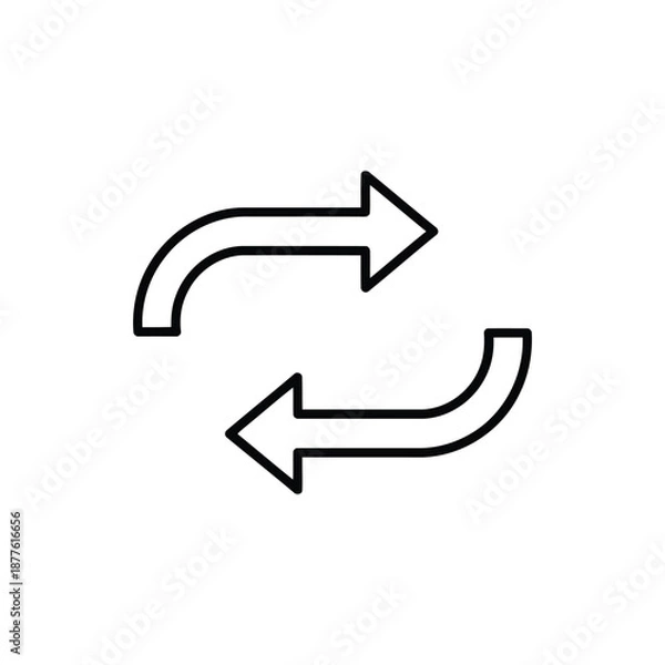 Obraz Minimalist Reverse and Repeat Vector Symbol for Interface Design