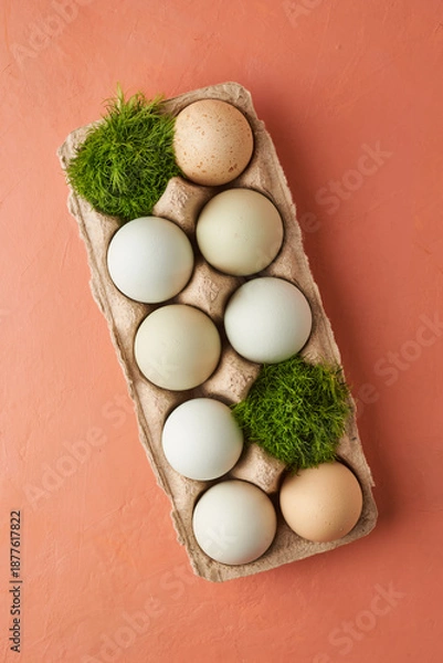 Obraz farmer's organic eggs