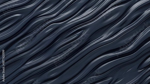 Obraz Abstract Dark Gray Wavy Surface with Tiny White Spheres Art