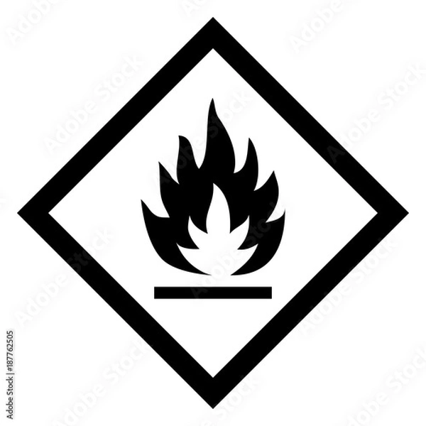 Fototapeta Hazardous icon of flammable from international ghs system