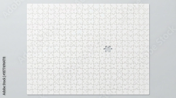 Obraz 最後の1ピースが欠けた白いジグソーパズル