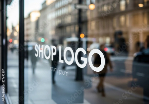Obraz Storefront window logo mockup