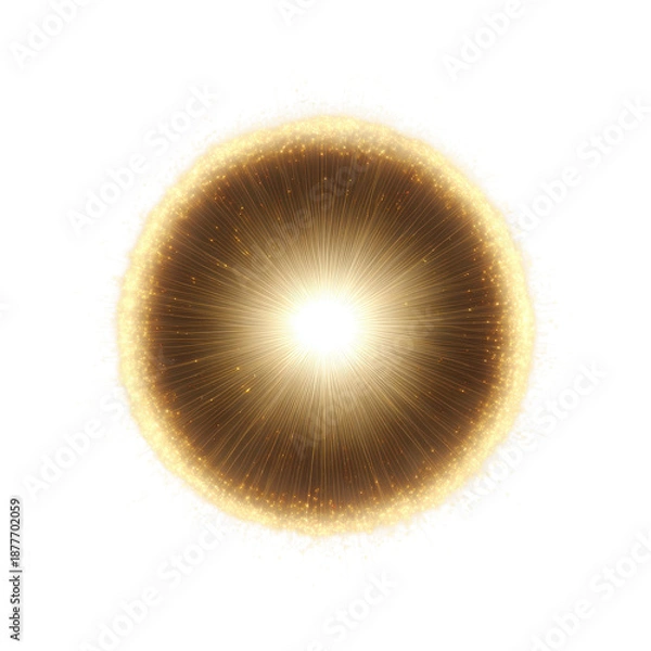 Obraz Radiant Golden Orb Light Effect on Transparent Background