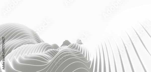 Obraz Abstract white background curved pattern in design 3d render