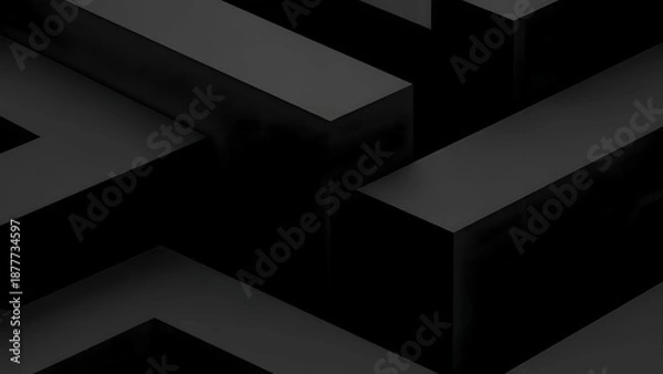 Obraz Black Geometric Shapes Abstract Background.