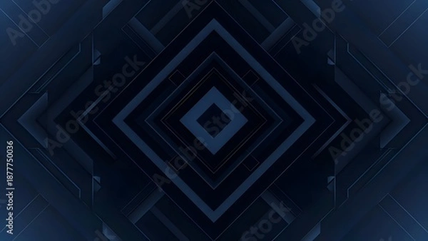 Obraz Geometric Shapes on Dark Blue Background.