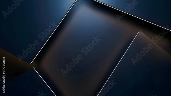 Obraz Dark Blue Metallic Panels with Reflections.