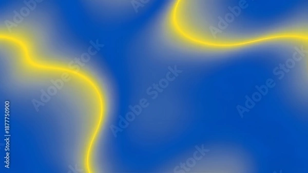 Obraz Vibrant Yellow Lines on Blue Background.