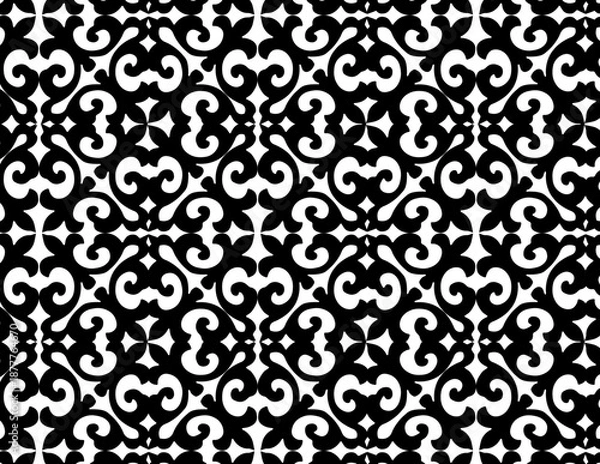 Obraz black and white seamless pattern