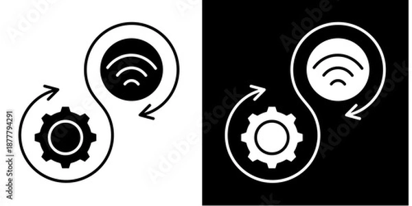 Fototapeta Devops  Icon Set White Glyph Style Collection