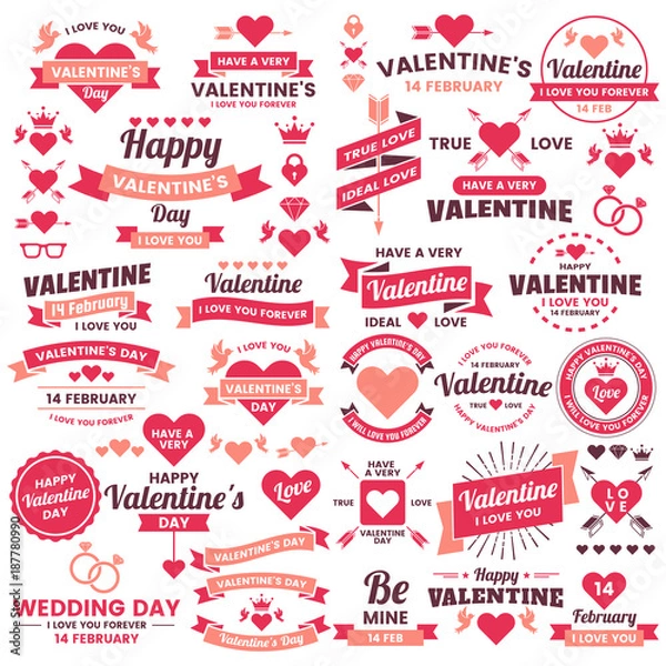 Fototapeta Valentine template banner Vector background for banner