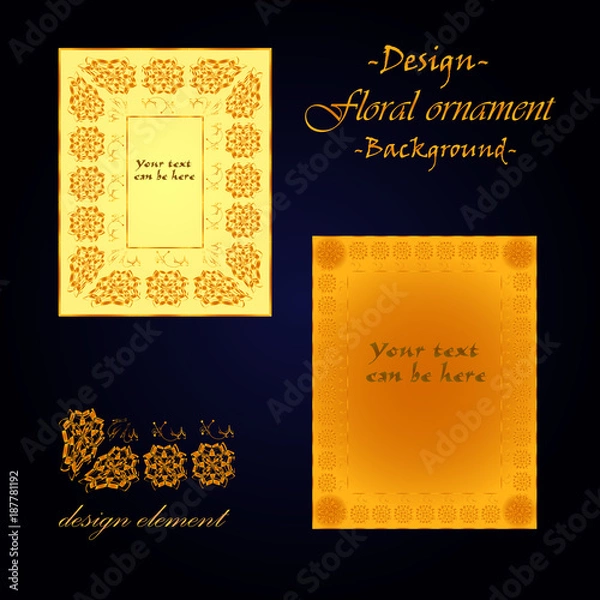 Fototapeta The design of the framework on the basis of floral ornament