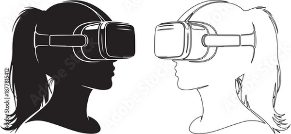 Obraz Two individuals engaging in virtual reality experience