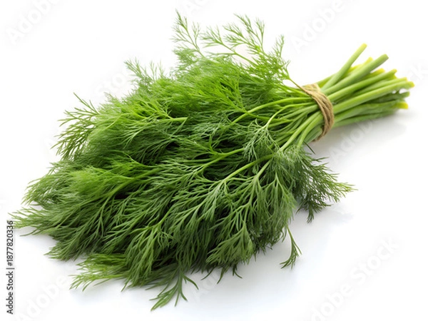 Obraz Fresh dill on white