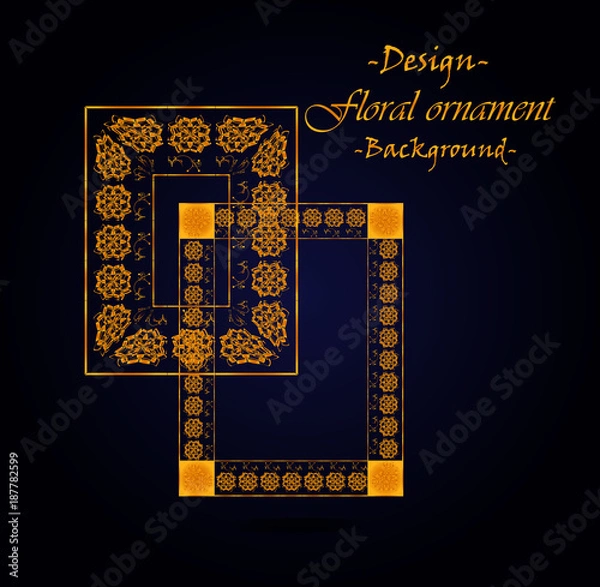 Fototapeta The design of the framework on the basis of floral ornament