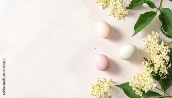 Obraz easter eggs and flowers