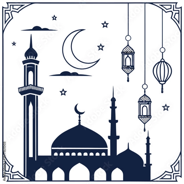 Obraz Ramadan Minimal Islamic Decorative Vector Pack 