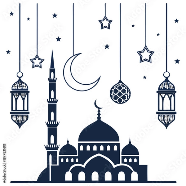 Obraz Ramadan Minimal Islamic Decorative Vector Pack 