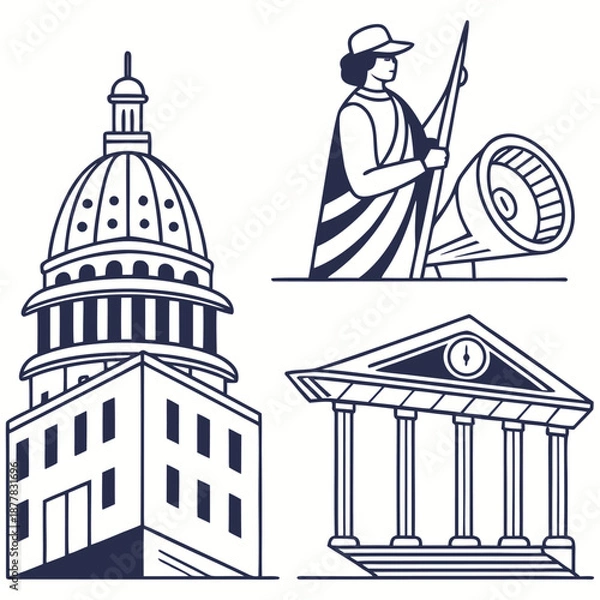 Obraz Solid Flat Icon Pack Vector Collection