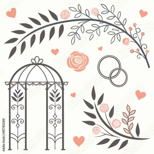 Obraz Wedding Elegant Decorative Vector Elements