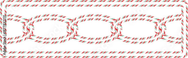 Obraz Festive candy cane patterned border with interlocking oval chain design