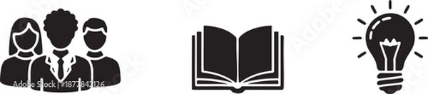 Obraz Education Knowledge Book and Creative Learning Icons