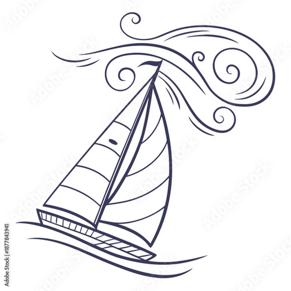 Obraz Sailing boat with wind