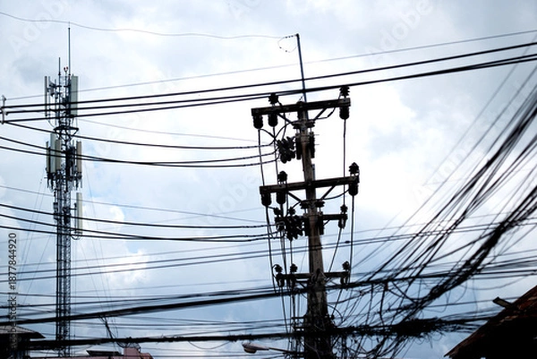 Obraz high voltage power line