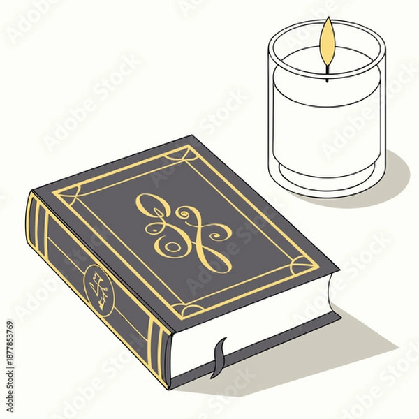 Obraz Book and candle