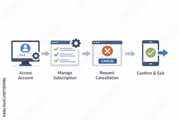 Fototapeta Step-by-step guide: managing subscriptions and cancelling services efficiently