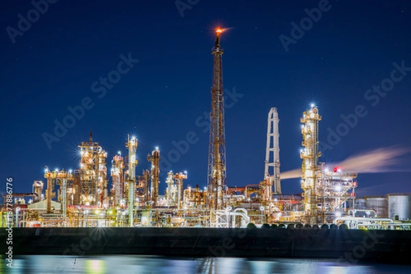 Obraz 重県　四日市　工場夜景　大正橋付近