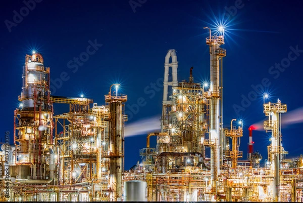 Obraz 重県　四日市　工場夜景　大正橋付近