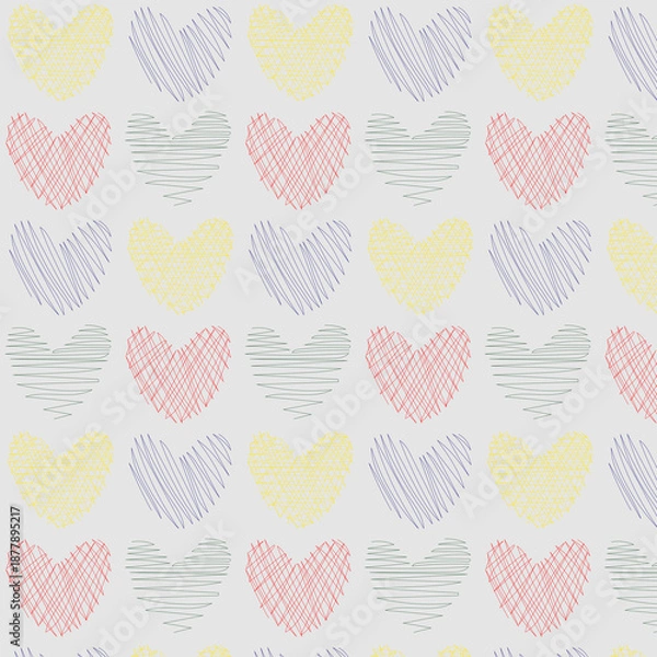 Fototapeta seamless pattern with hearts