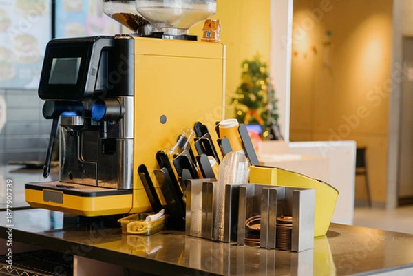 Obraz The coffee machine in the café