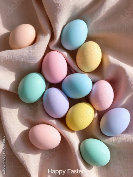 Obraz Happy Easter greeting card with spring Easter background