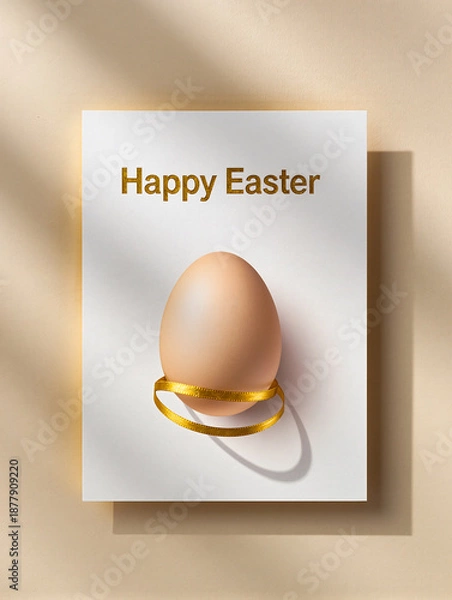 Obraz Happy Easter greeting card with spring Easter background