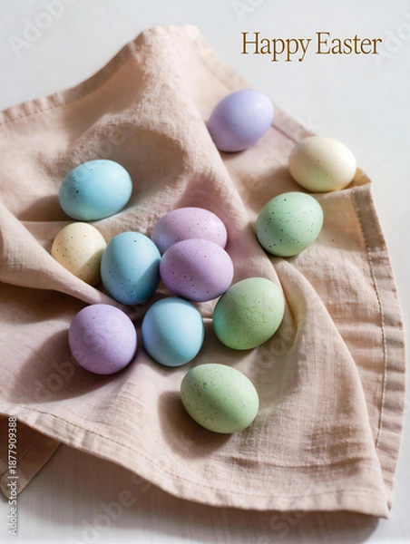 Obraz Happy Easter greeting card with spring Easter background