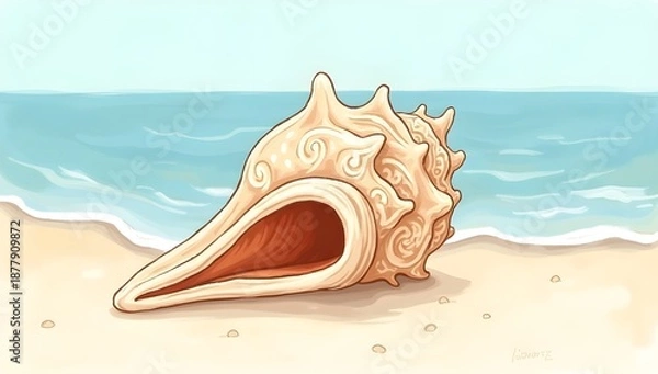 Fototapeta seashell on the beach