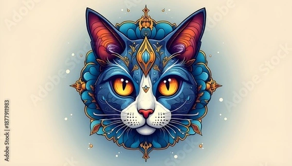 Fototapeta cat on a black background