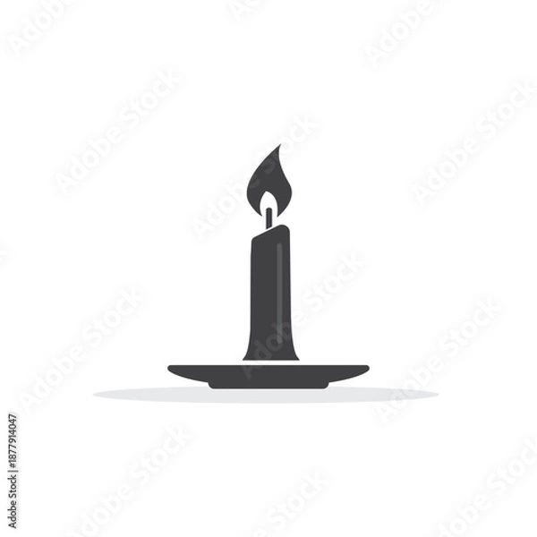 Obraz simple flat design vector candle icon.