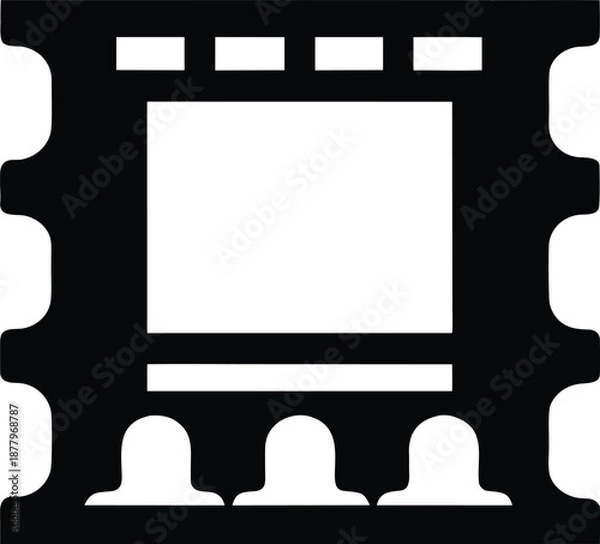 Obraz Cinema screen silhouette on transparent background