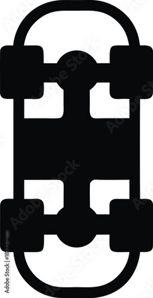 Obraz skateboardsidesilhouettevectortransparentbackground