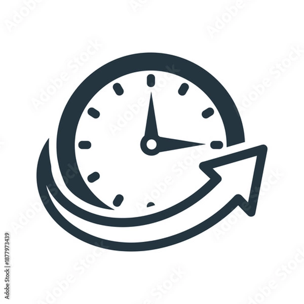 Obraz Clock with Arrow Symbolizing Time Management